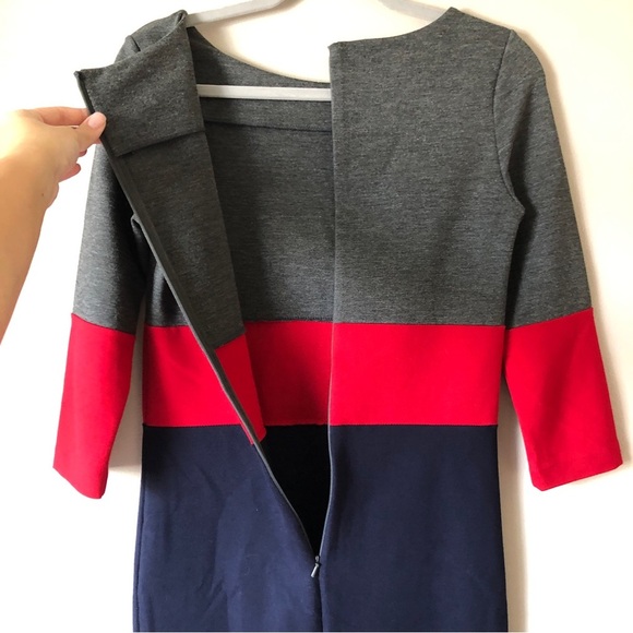 Hobbs London colorblock midi dress 4 - Picture 8 of 10